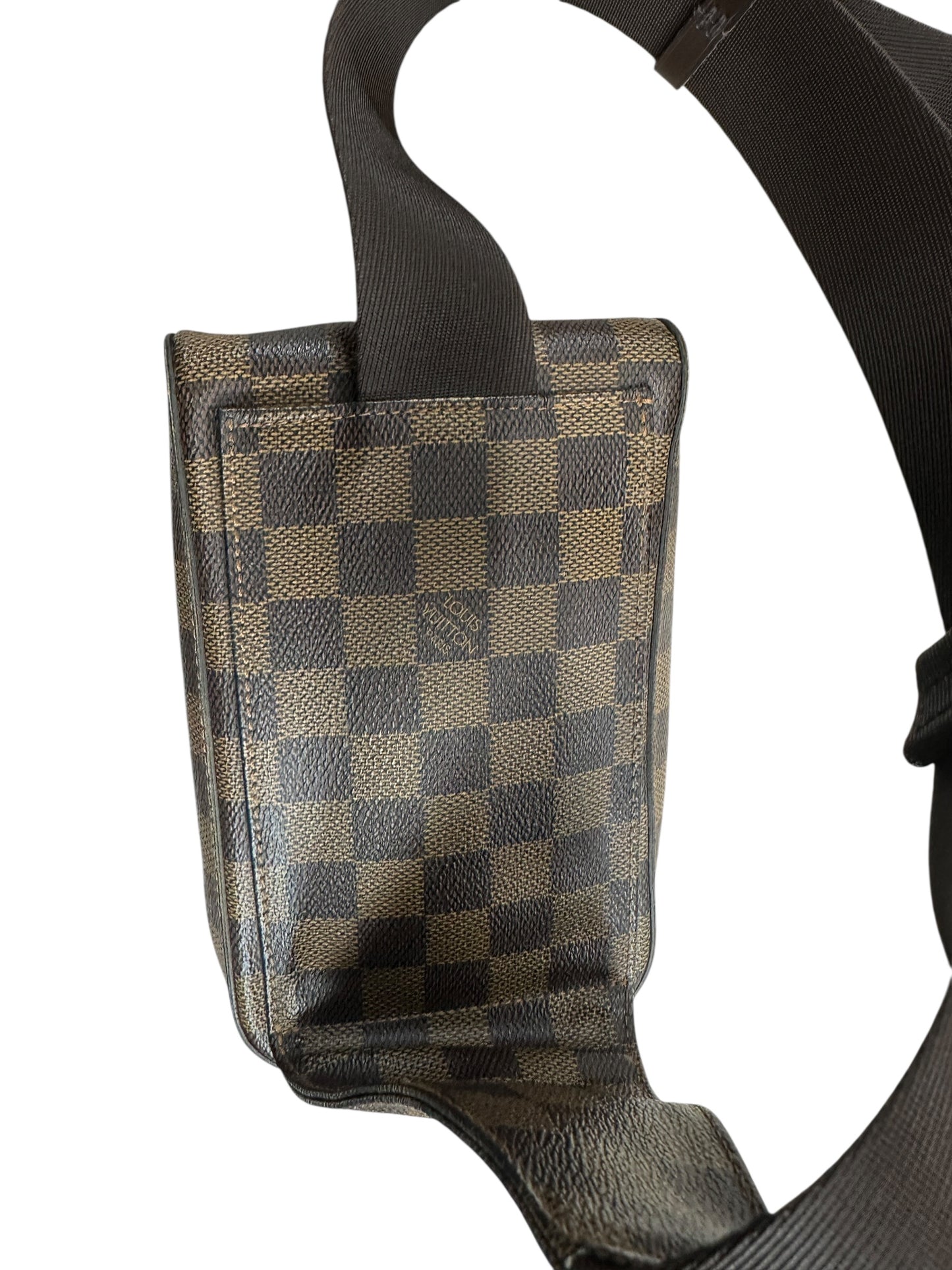 LOUIS VUITTON Damier Ebene Bumbag Belt Bag Brown Gold Hardware LO2253