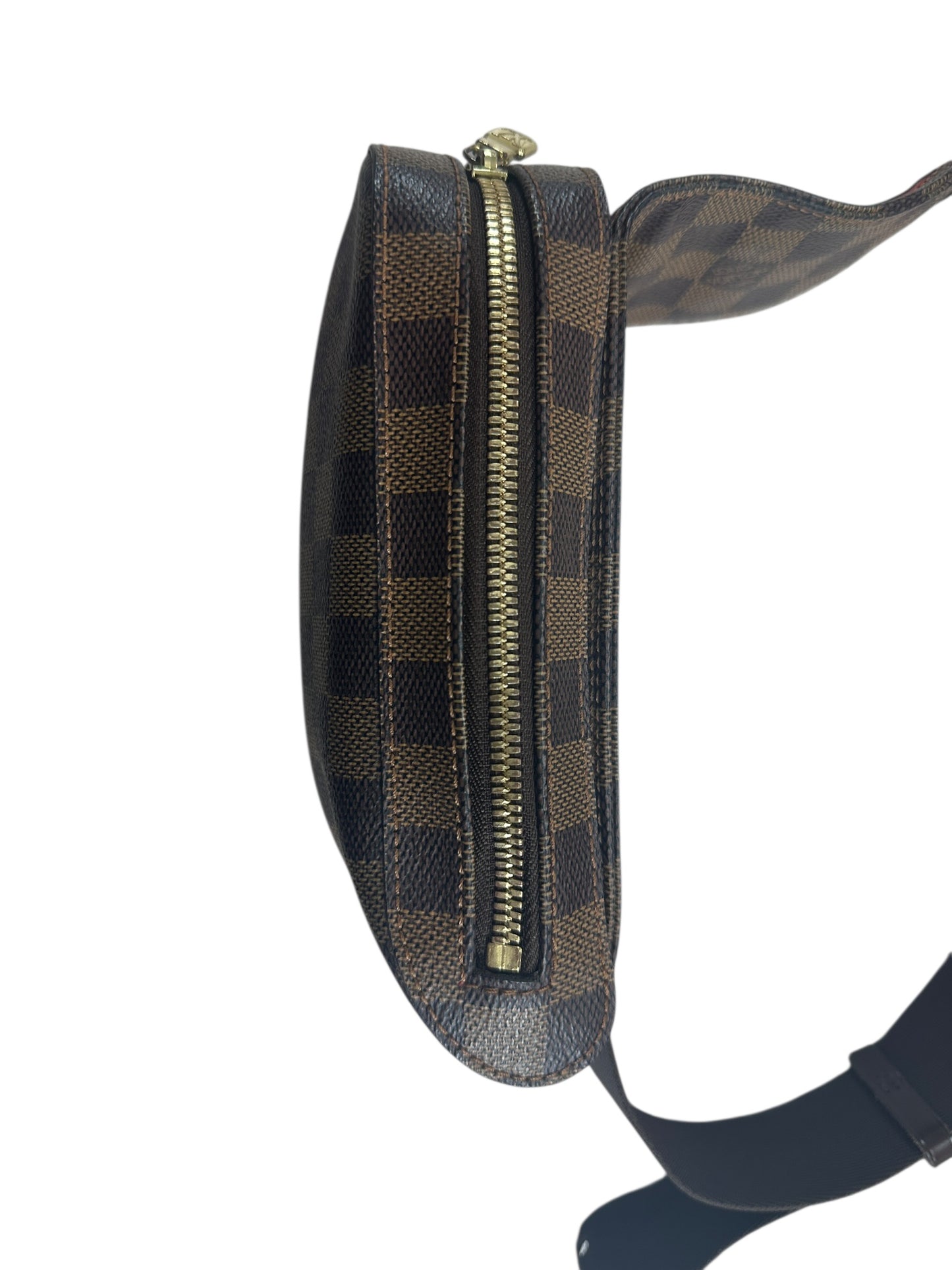 LOUIS VUITTON Damier Ebene Bumbag Belt Bag Brown Gold Hardware LO2253
