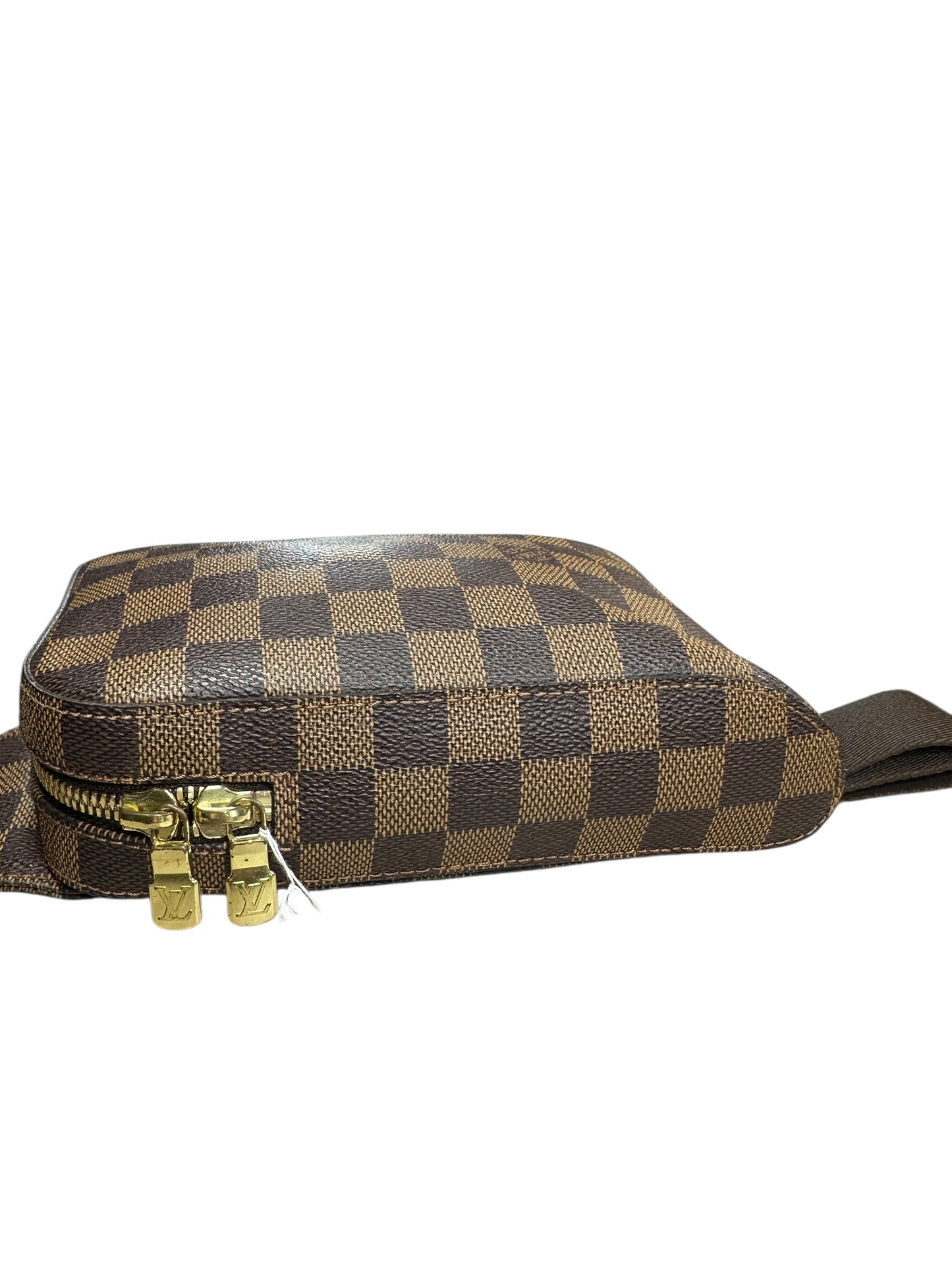 LOUIS VUITTON Damier Ebene Geronimos Belt Bag Brown Gold Hardware LO2254
