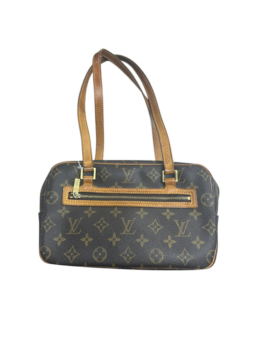 LOUIS VUITTON Monogram Cite MM Shoulder Bag Brown Gold Hardware LO2272