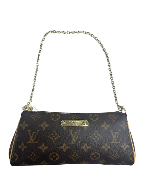 LOUIS VUITTON Monogram Eva Clutch Clutch Brown Gold Hardware LO2281