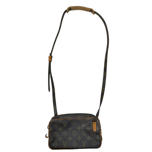 LOUIS VUITTON Monogram Marly Bandouliere Crossbody Bag Brown Gold Hardware LO2304