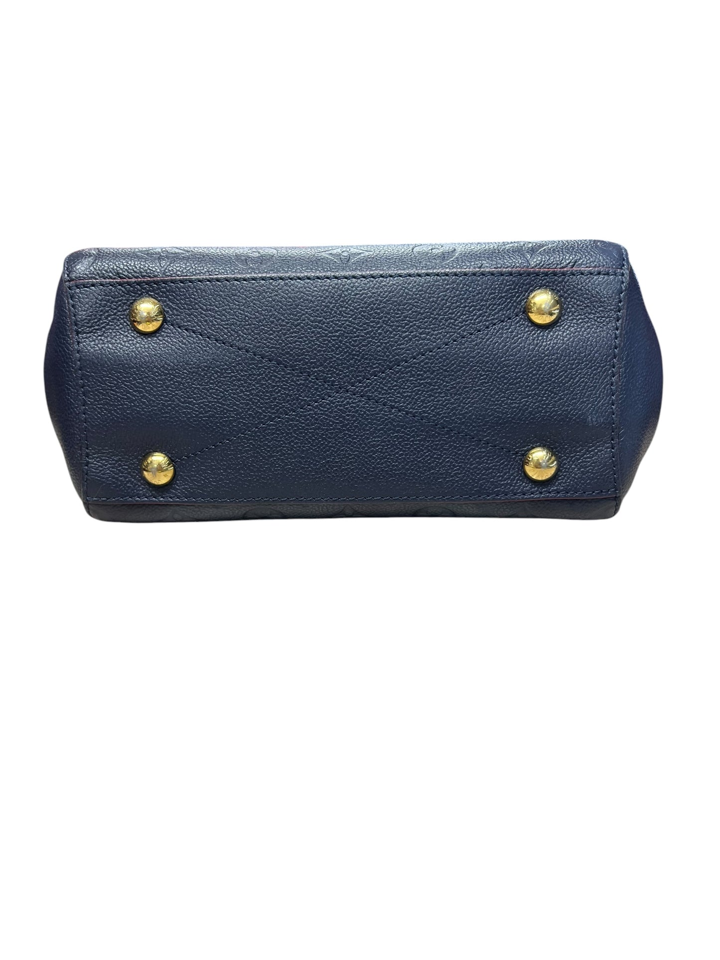 LOUIS VUITTON Monogram Empreinte Montaigne BB Handbag Navy Gold Hardware LO2311