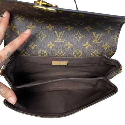 LOUIS VUITTON Monogram Pochette Metis Crossbody Bag Brown Gold Hardware LO2307