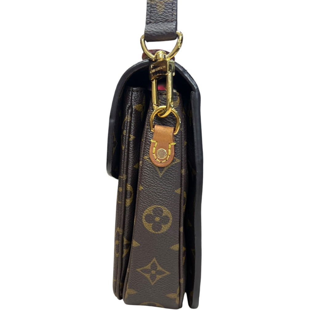 LOUIS VUITTON Monogram Pochette Metis Crossbody Bag Brown Gold Hardware LO2307