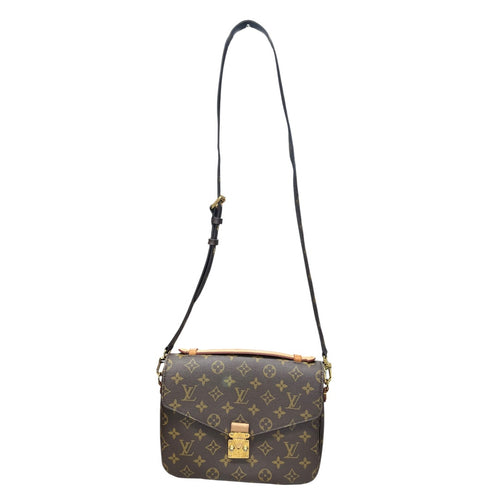LOUIS VUITTON Monogram Pochette Metis Crossbody Bag Brown Gold Hardware LO2307