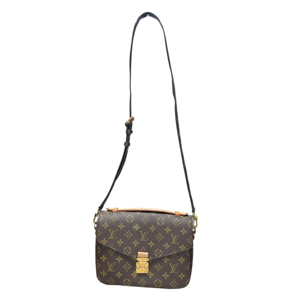 LOUIS VUITTON Monogram Pochette Metis Crossbody Bag Brown Gold Hardware LO2307