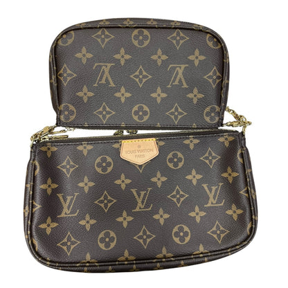 LOUIS VUITTON Monogram Multi Pochette Accessoires Crossbody Bag Brown Gold Hardware LO2319