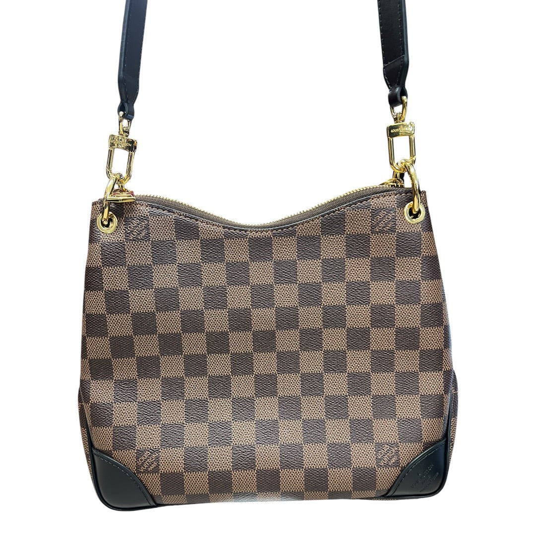 LOUIS VUITTON Damier Ebene Bond Street BB Shoulder Bag Brown/Black Gold Hardware LO2306