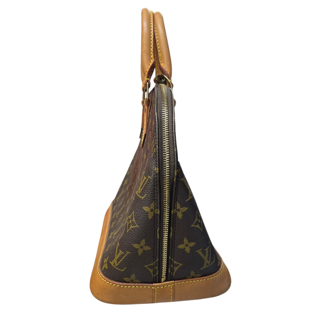 LOUIS VUITTON Monogram Alma PM Handbag Brown Gold Hardware LO2302