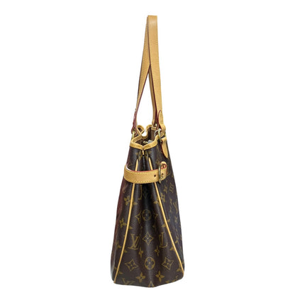 LOUIS VUITTON Monogram Batignolles Horizontal Tote Bag Brown Gold Hardware LO2300