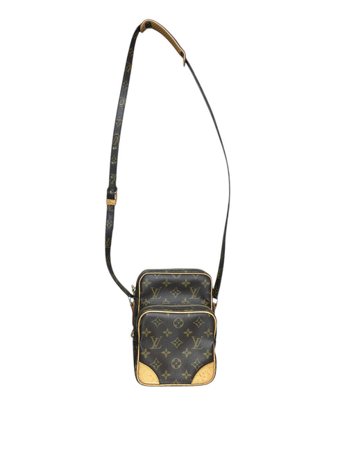 LOUIS VUITTON Monogram Danube Crossbody Bag Brown Gold Hardware LO2301