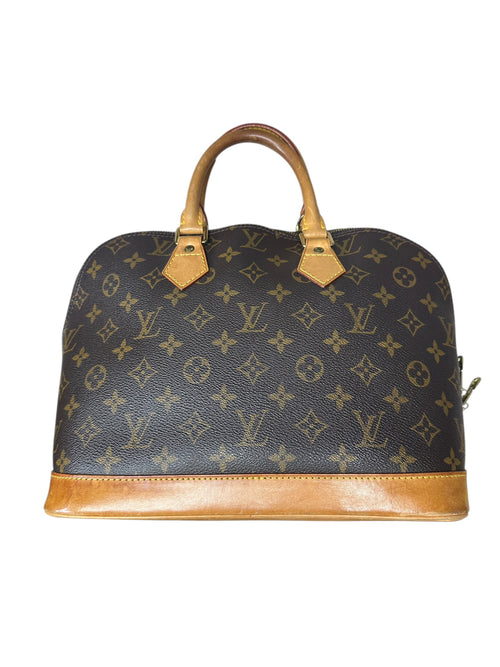 LOUIS VUITTON Monogram Alma Handbag Brown Gold Hardware LO2303