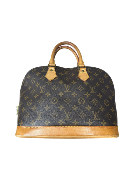 LOUIS VUITTON Monogram Alma Handbag Brown Gold Hardware LO2303