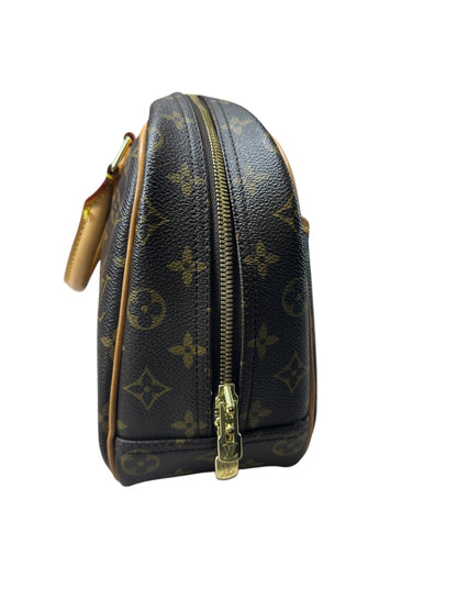 LOUIS VUITTON Monogram Trouville Handbag Brown Gold Hardware LO2305