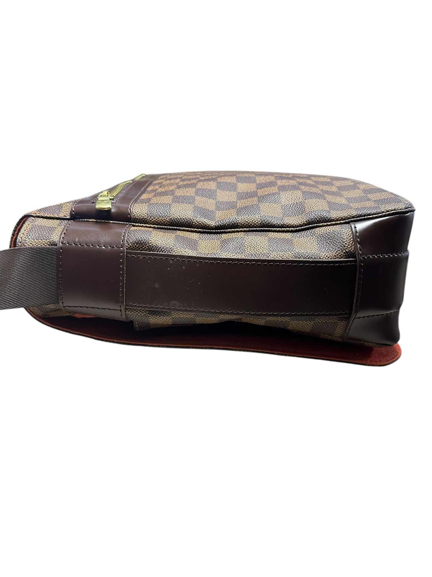 LOUIS VUITTON Damier Ebene Bastille Messenger Bag Brown Gold Hardware LO2309
