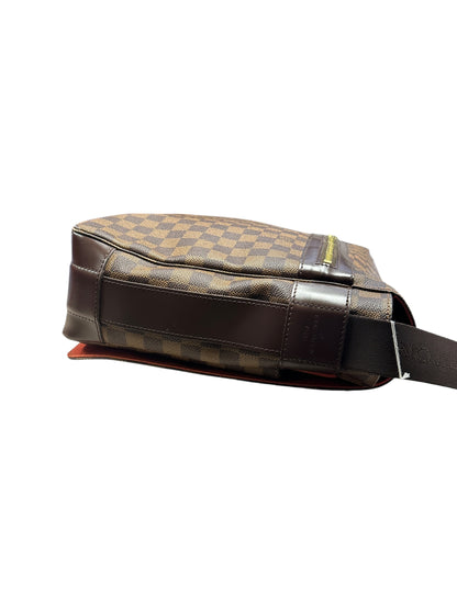 LOUIS VUITTON Damier Ebene Bastille Messenger Bag Brown Gold Hardware LO2309