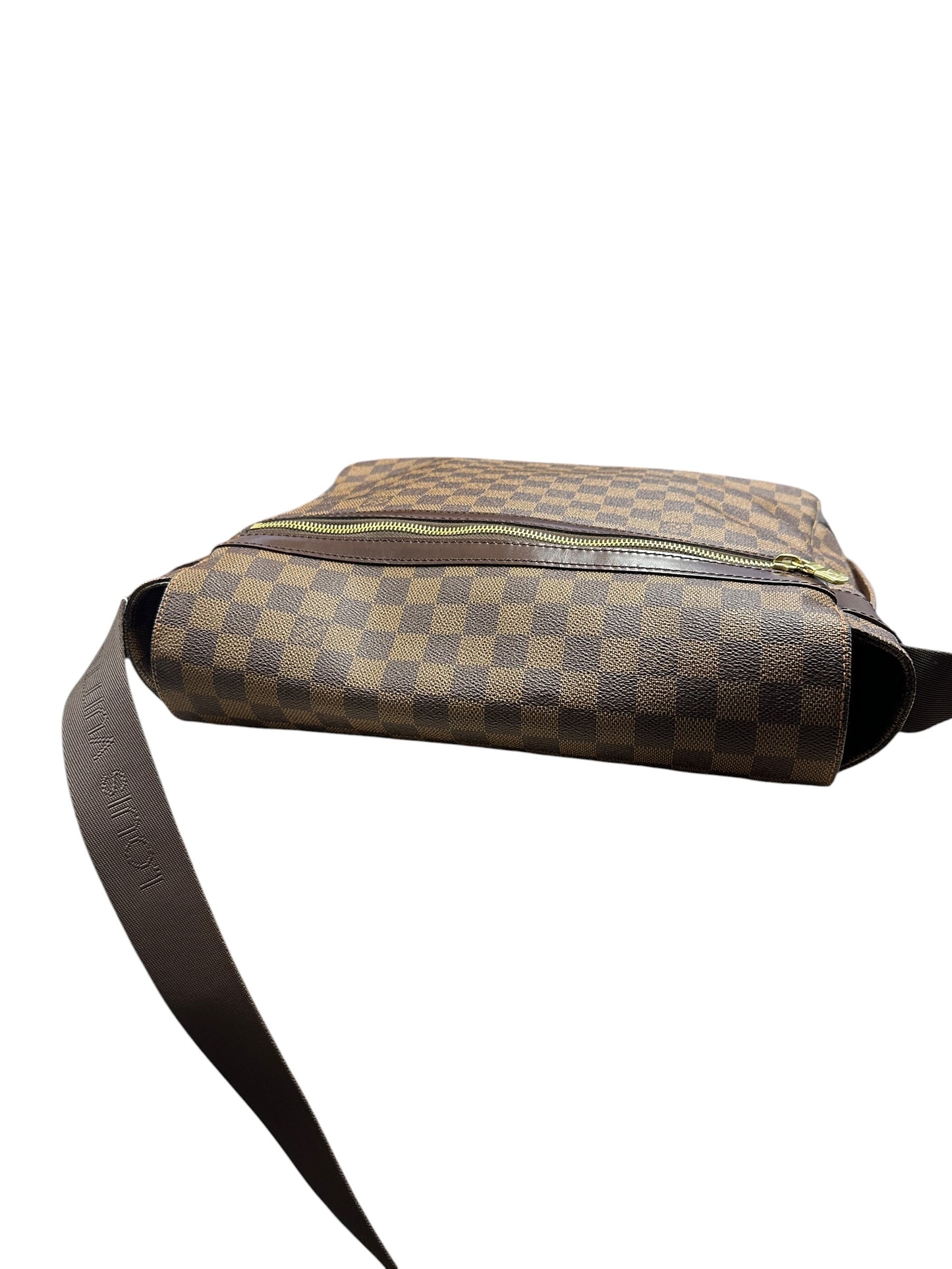 LOUIS VUITTON Damier Ebene Bastille Messenger Bag Brown Gold Hardware LO2309