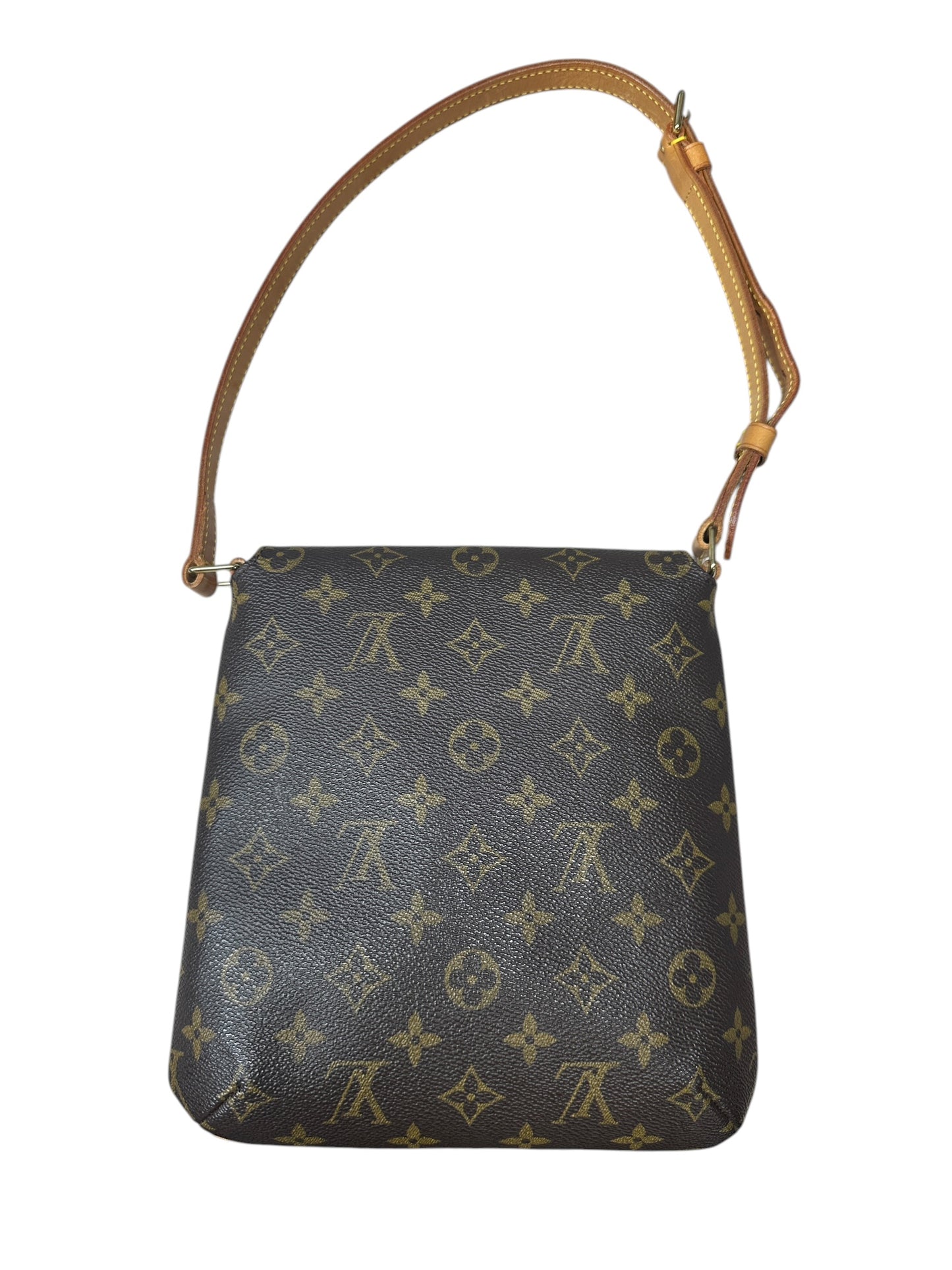 LOUIS VUITTON Monogram Musette Tango Shoulder Bag Brown Gold Hardware LO2316