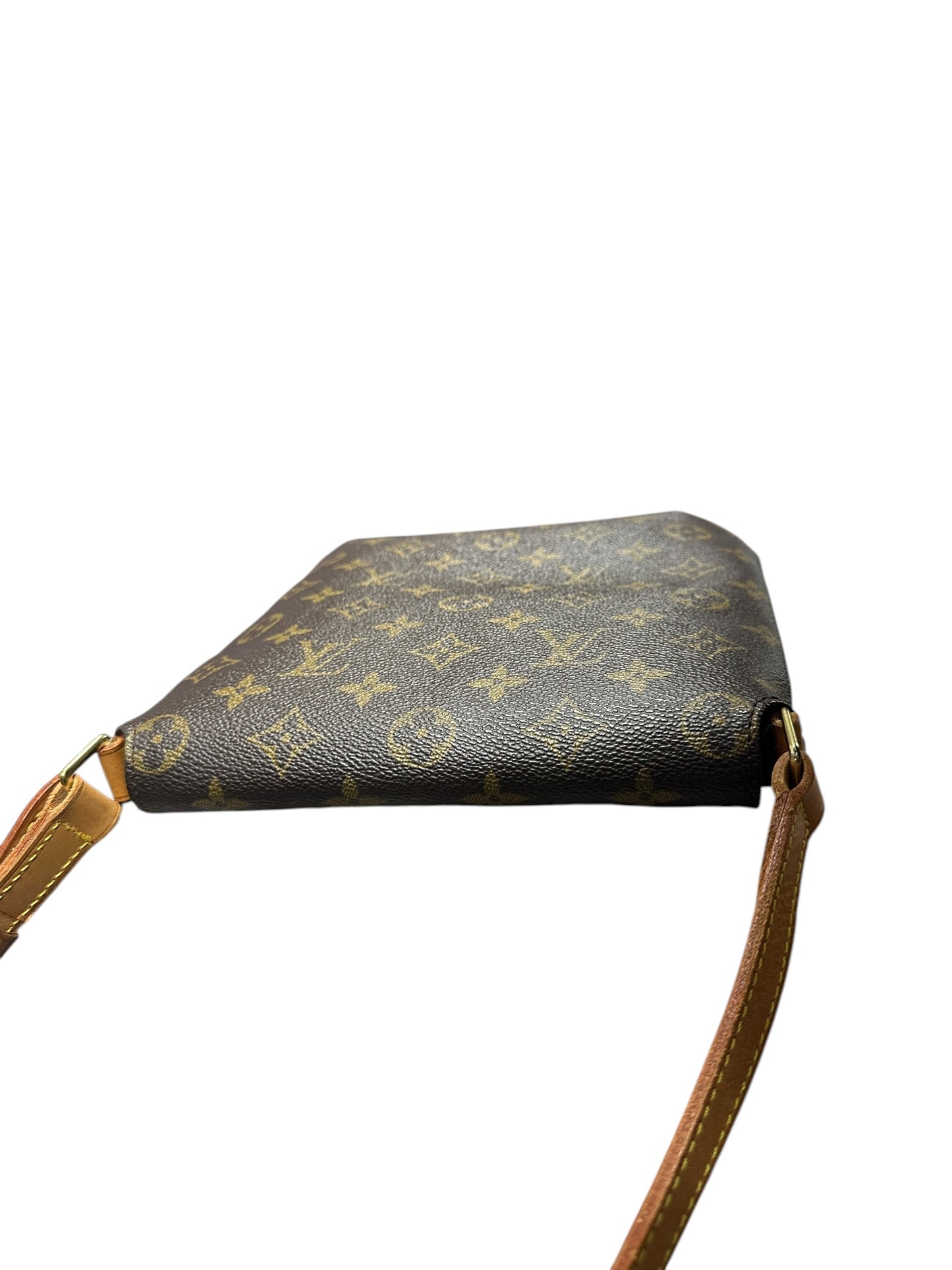 LOUIS VUITTON Monogram Musette Tango Shoulder Bag Brown Gold Hardware LO2316