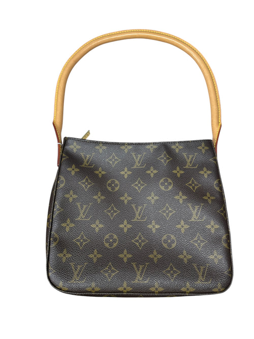 LOUIS VUITTON Monogram Looping MM Shoulder Bag Brown Gold Hardware LO2318