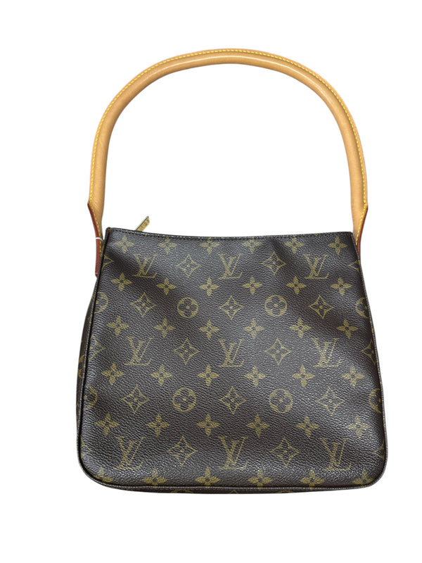 LOUIS VUITTON Monogram Looping MM Shoulder Bag Brown Gold Hardware LO2318