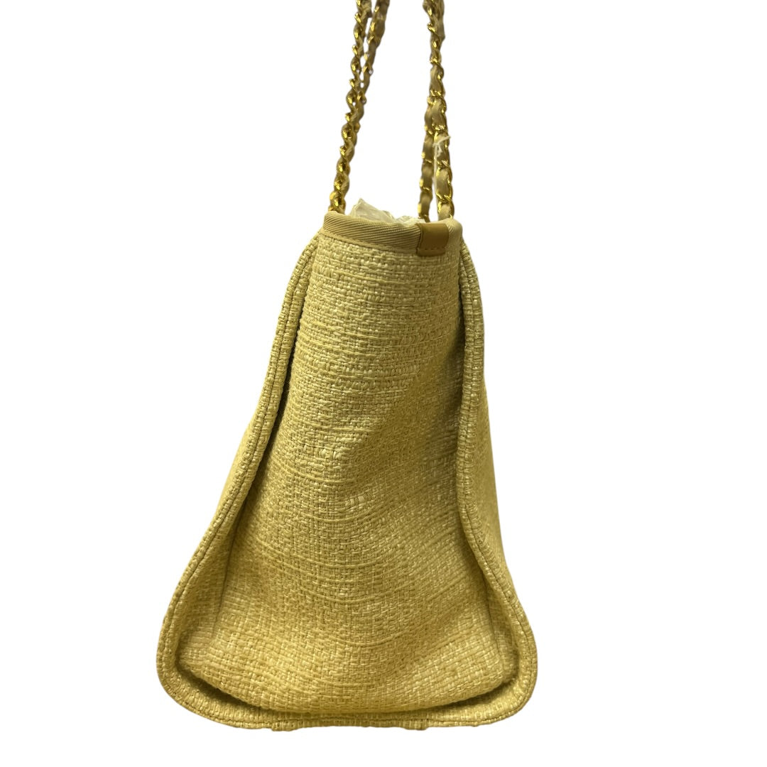 CHANEL Deauville Tote Bag Beige Gold Hardware CH2129