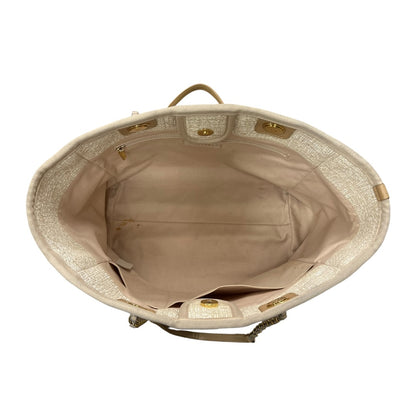 CHANEL Deauville Tote Bag Beige Gold Hardware CH2129