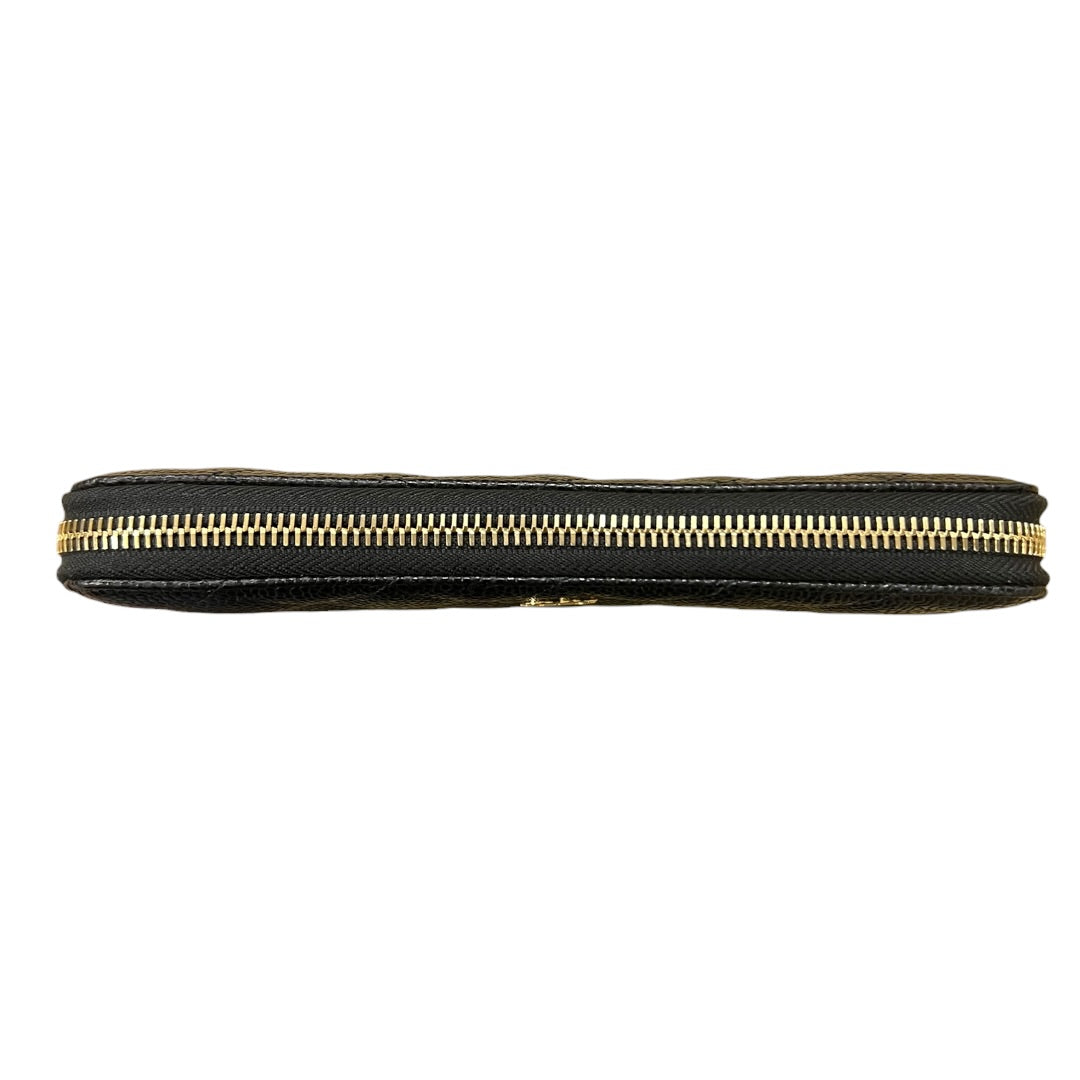 CHANEL Caviar Quilted Zip Around Long Wallet Black Gold Hardware CH2131