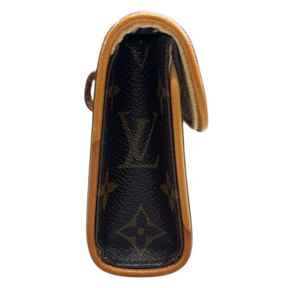LOUIS VUITTON Monogram Pochette Florentine Waist Pouch Brown Gold Hardware LO2337
