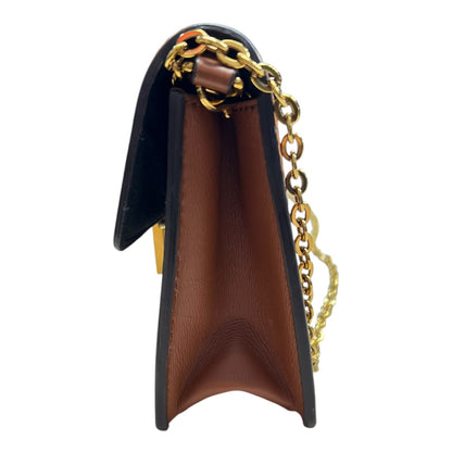 LOUIS VUITTON Monogram Reverse Dauphine Chain Wallet Brown Gold Hardware LO2344