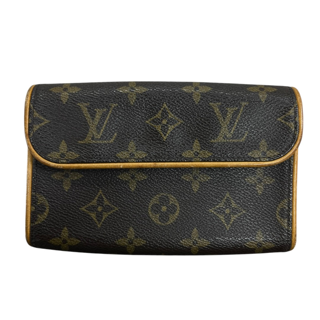 LOUIS VUITTON Monogram Pochette Florentine Pouch Brown Gold Hardware LO2338
