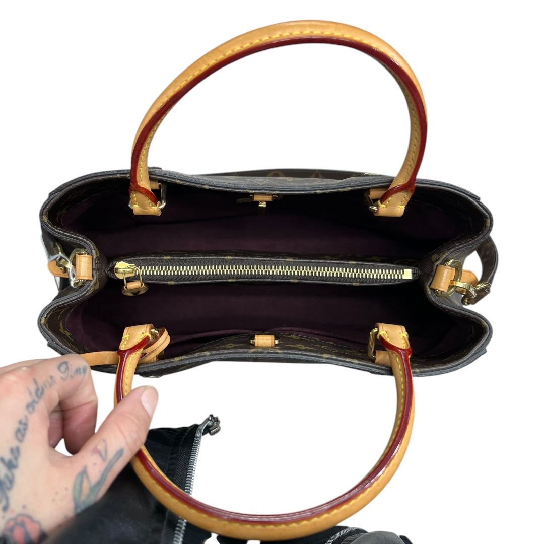 LOUIS VUITTON Monogram Montaigne MM Handbag Brown Gold Hardware LO2347