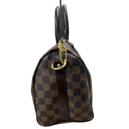 LOUIS VUITTON Damier Ebene Speedy 30 Handbag Brown Gold Hardware LO2339