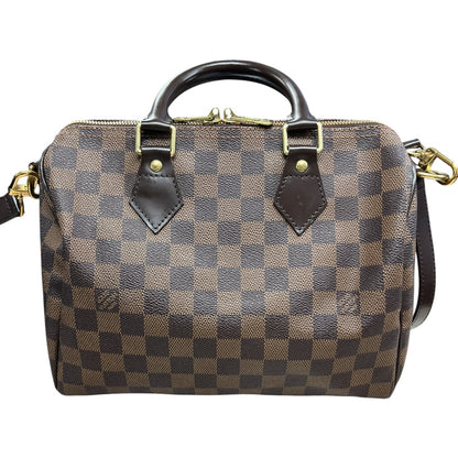 LOUIS VUITTON Damier Ebene Speedy 30 Handbag Brown Gold Hardware LO2339