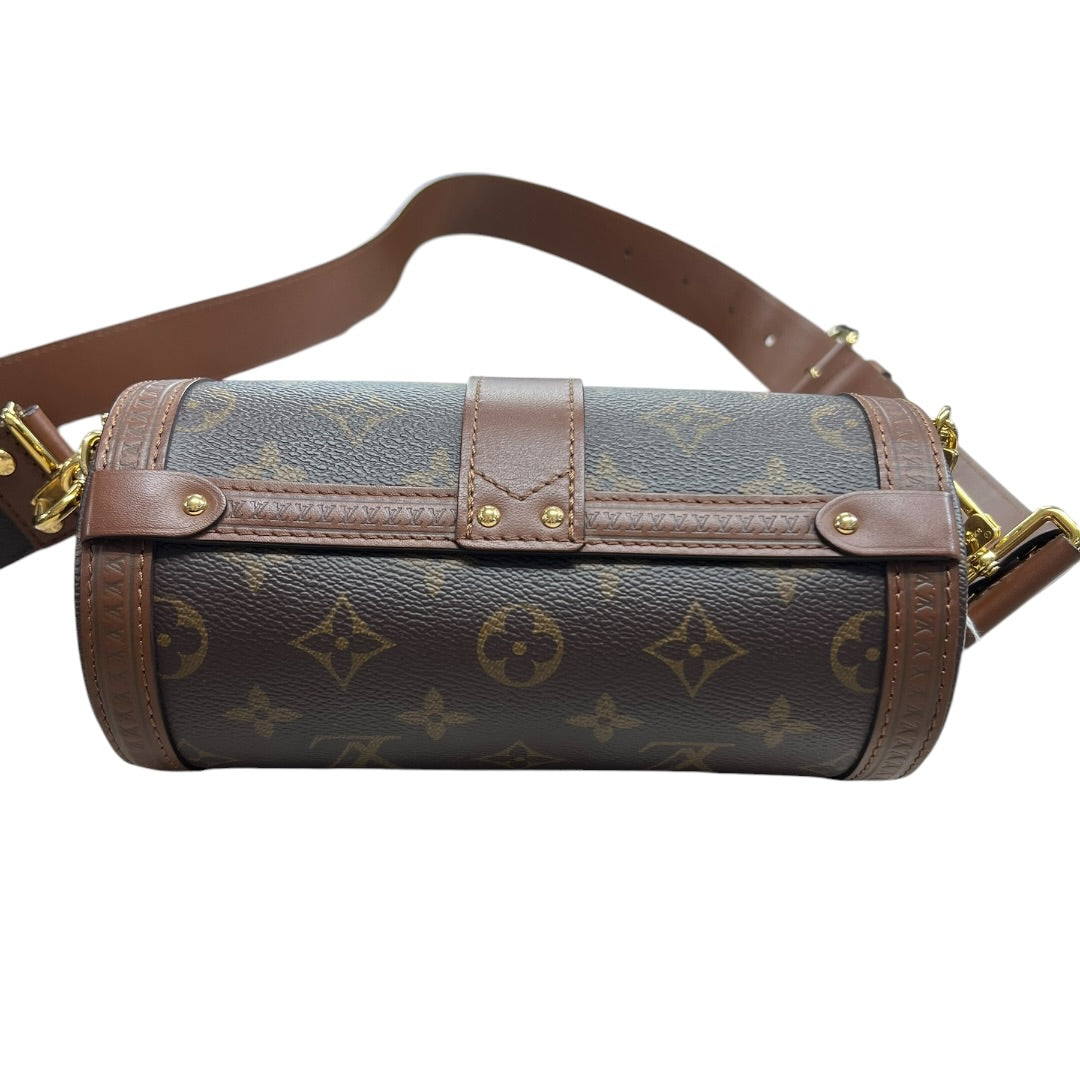 LOUIS VUITTON Monogram Papillon Trunk Shoulder Bag Brown Gold Hardware LO2359