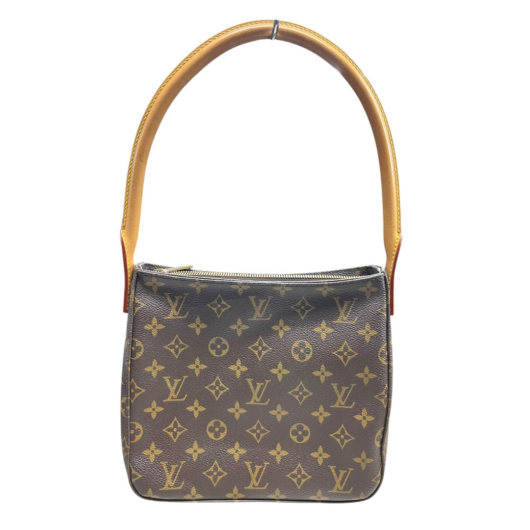 LOUIS VUITTON Monogram Looping MM Shoulder Bag Brown Gold Hardware LO2332