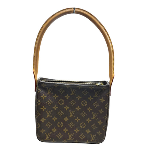 LOUIS VUITTON Monogram Looping MM Shoulder Bag Brown Gold Hardware LO2332
