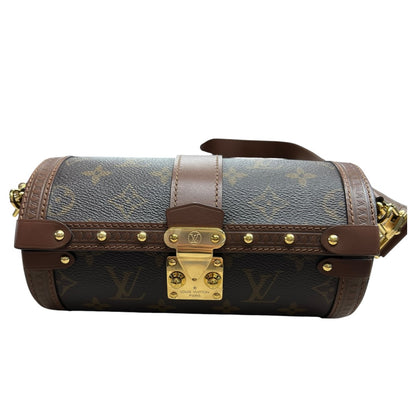 LOUIS VUITTON Monogram Papillon Trunk Shoulder Bag Brown Gold Hardware LO2359