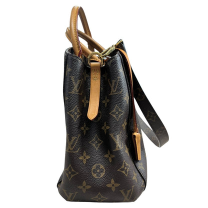 LOUIS VUITTON Monogram Montaigne MM Handbag Brown Gold Hardware LO2347