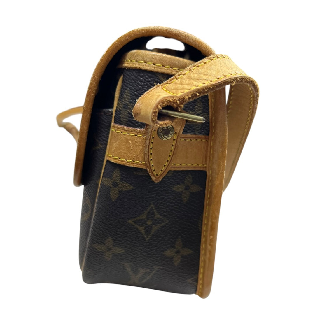 LOUIS VUITTON Monogram Sologne Crossbody Bag Brown Gold Hardware LO2358