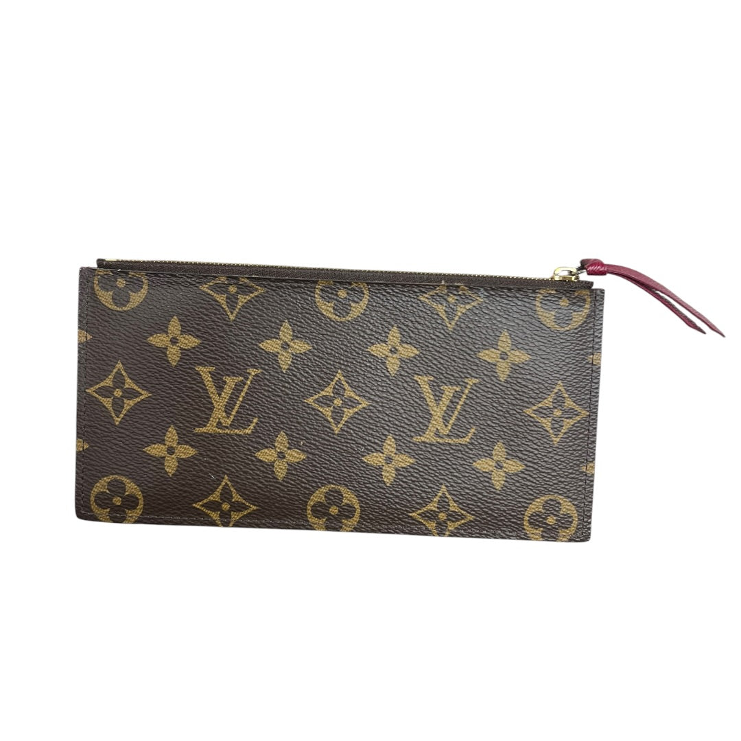 LOUIS VUITTON Monogram Felicie Pochette Chain Wallet Brown Gold Hardware LO2336