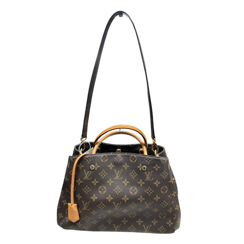 LOUIS VUITTON Monogram Montaigne MM Handbag Brown Gold Hardware LO2347