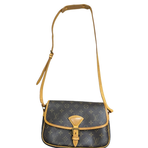 LOUIS VUITTON Monogram Sologne Crossbody Bag Brown Gold Hardware LO2358