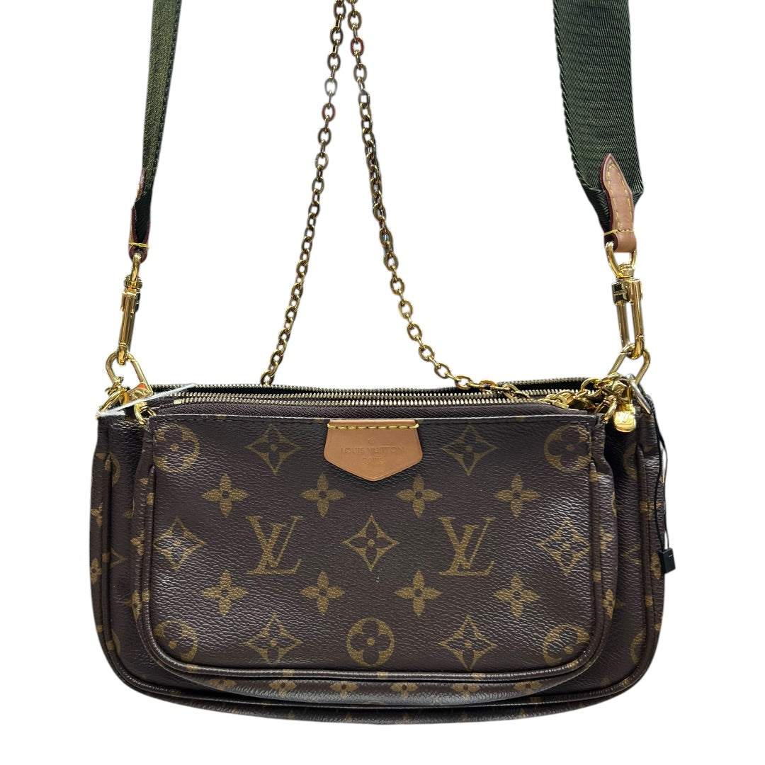 LOUIS VUITTON Monogram Multi Pochette Accessoires Crossbody Bag Brown Gold Hardware LO2342