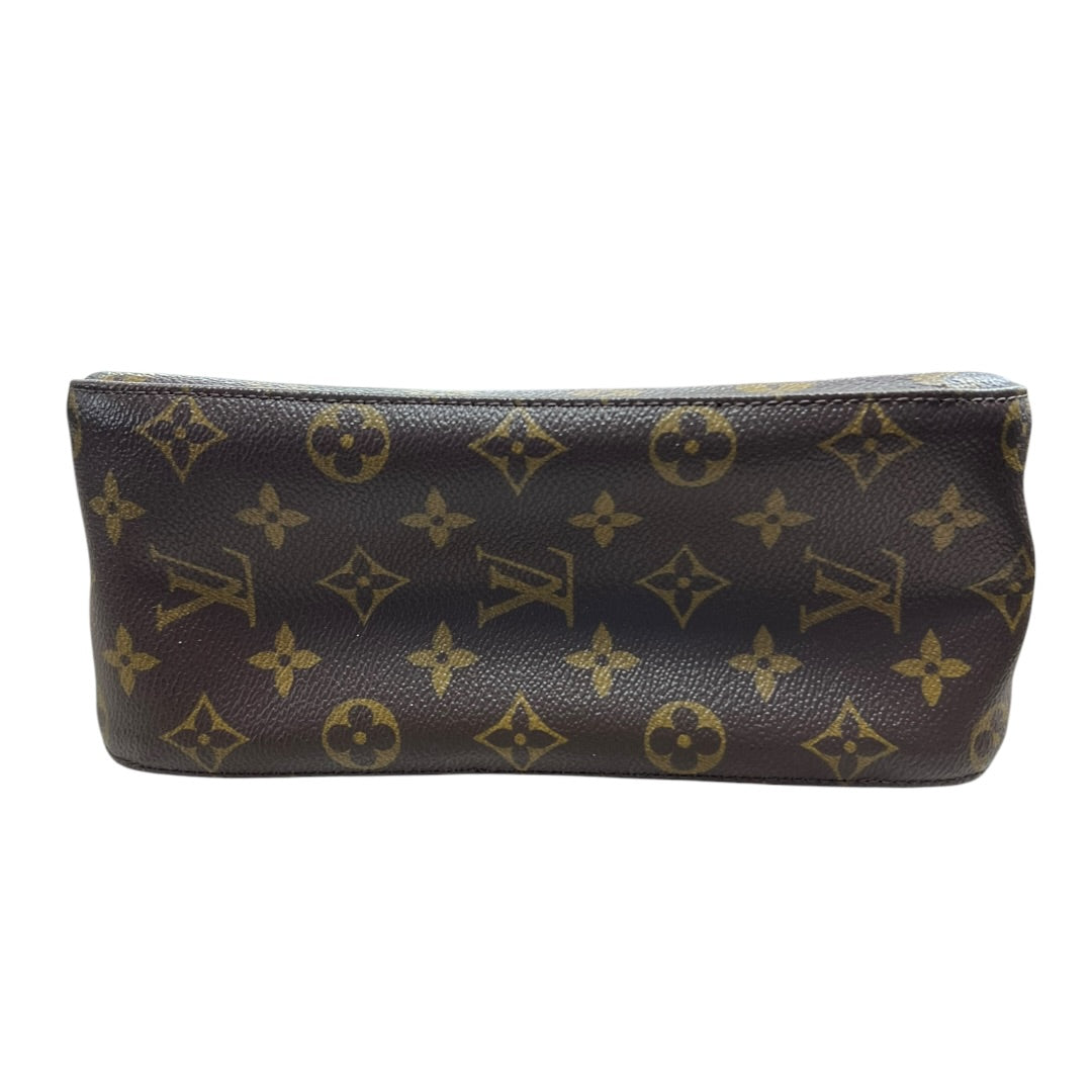 LOUIS VUITTON Monogram Looping MM Shoulder Bag Brown Gold Hardware LO2332