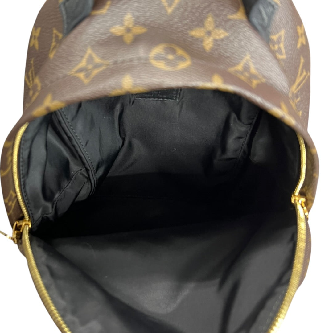 LOUIS VUITTON Monogram Palm Springs Mini Backpack Brown Gold Hardware LO2326