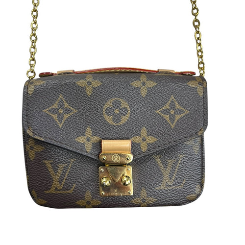 LOUIS VUITTON Monogram Pochette Metis Crossbody Bag Brown Gold Hardware LO2345