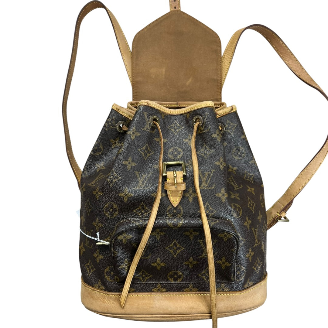 LOUIS VUITTON Monogram Montsouris MM Backpack Brown Gold Hardware LO2357