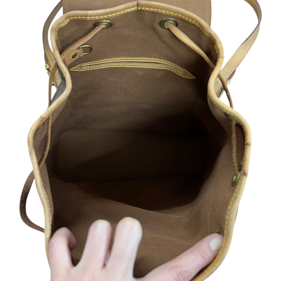 LOUIS VUITTON Monogram Montsouris MM Backpack Brown Gold Hardware LO2357